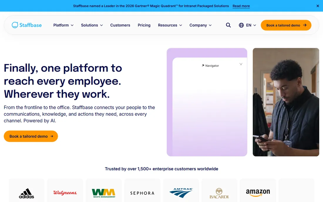 Staffbase homepage