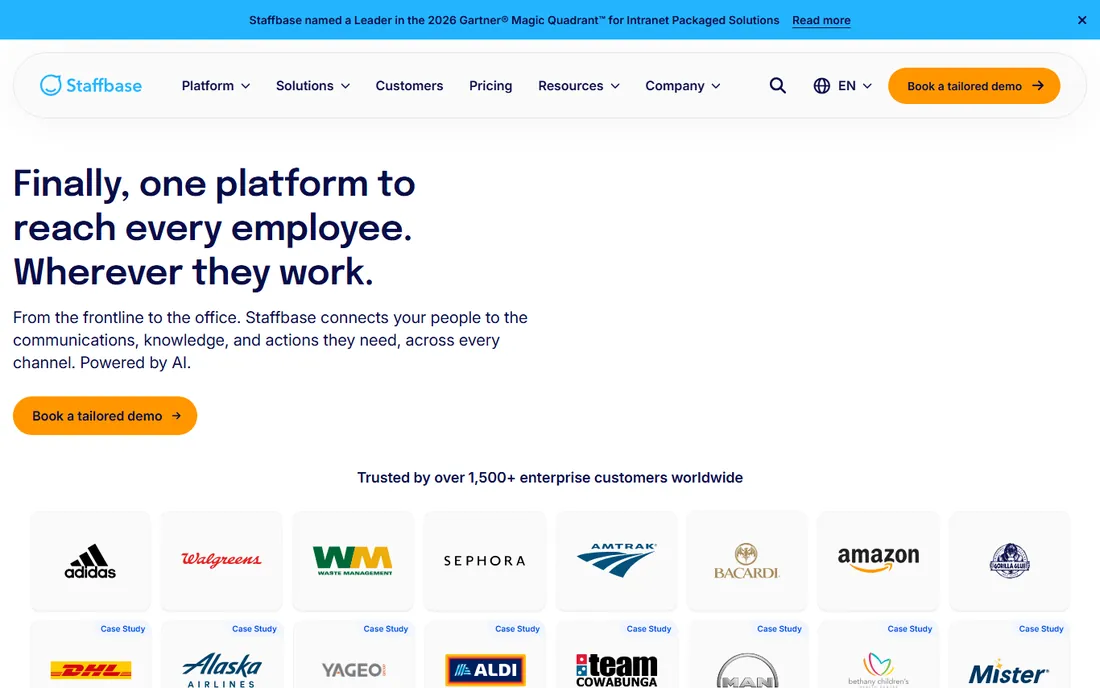 Staffbase homepage