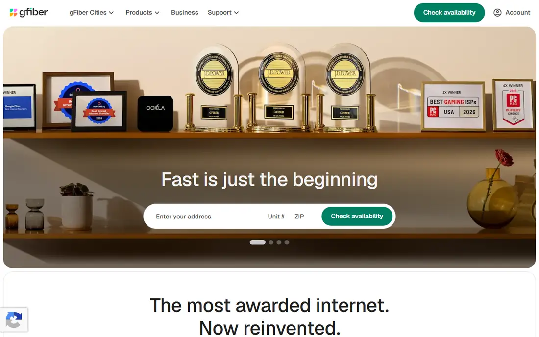 GFiber homepage