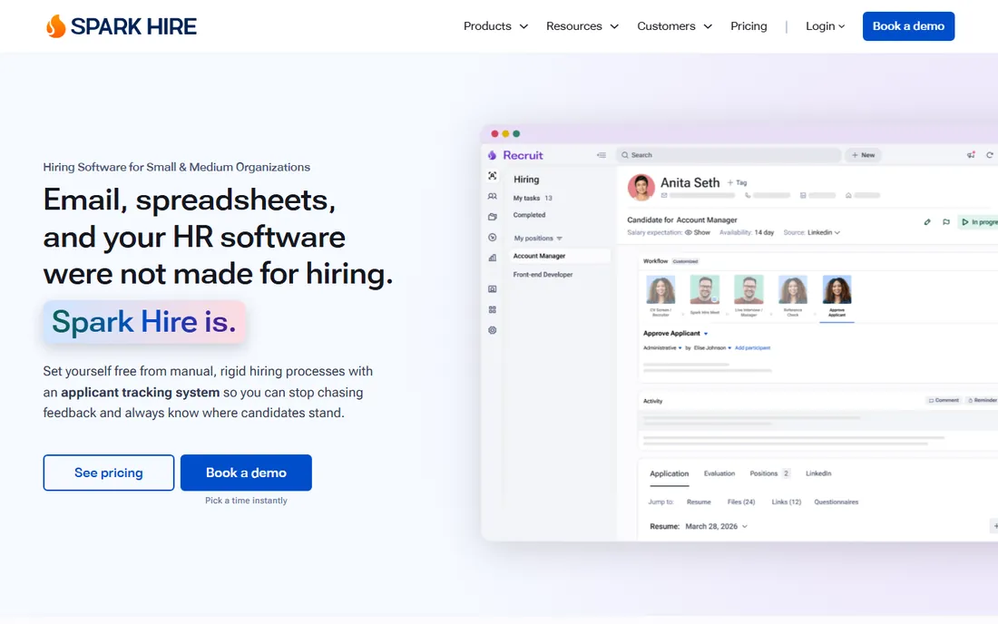 Spark Hire homepage