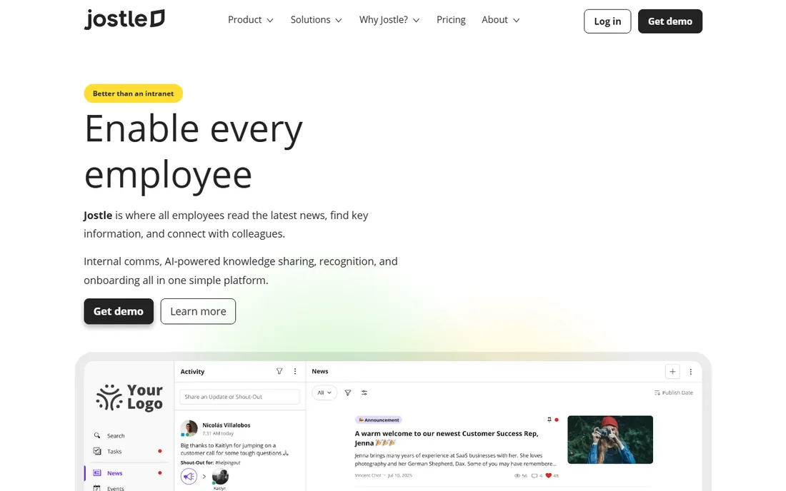 Jostle homepage