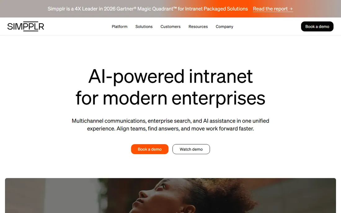 Simpplr homepage