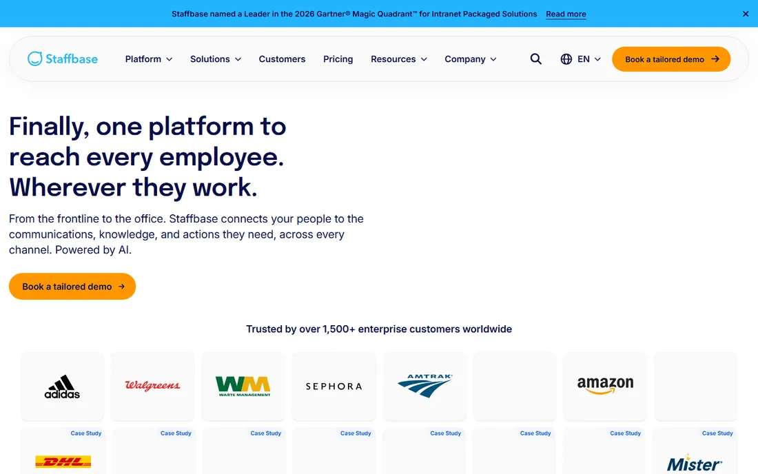 Staffbase homepage