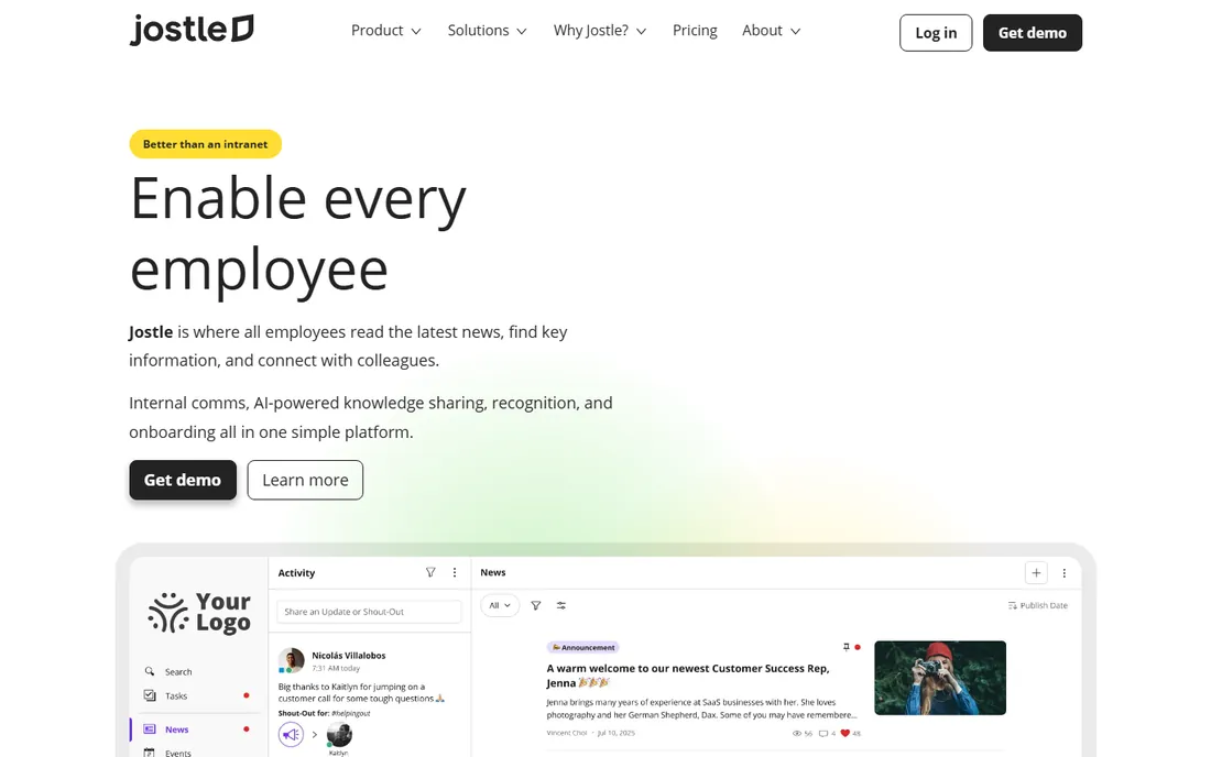 Jostle homepage