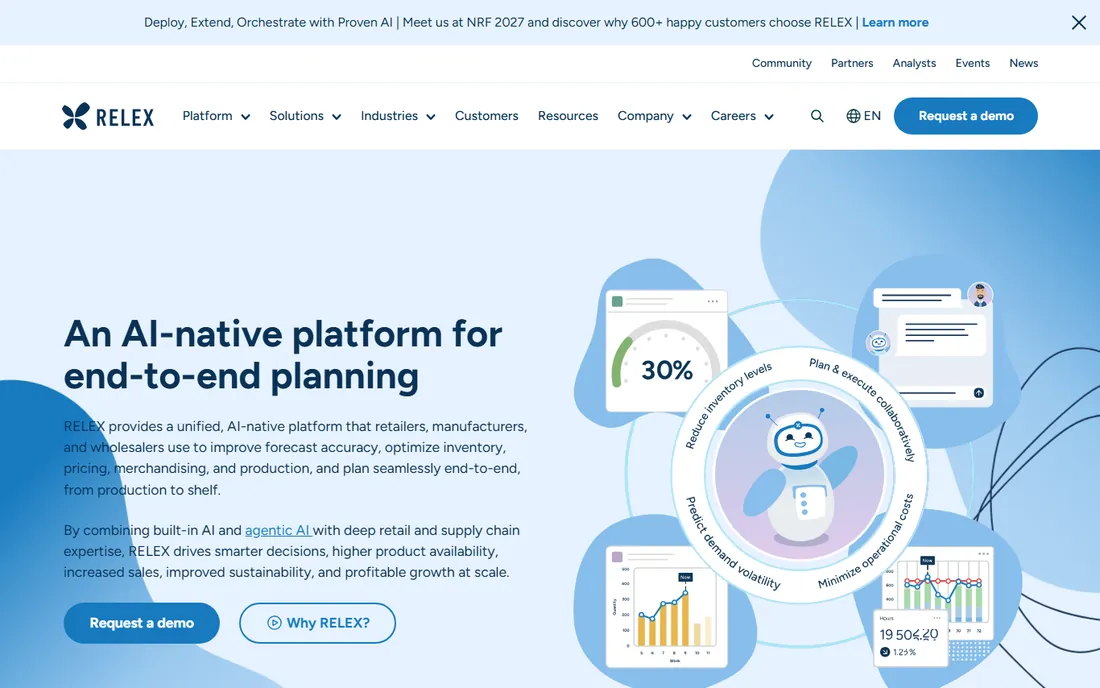 RELEX Solutions homepage