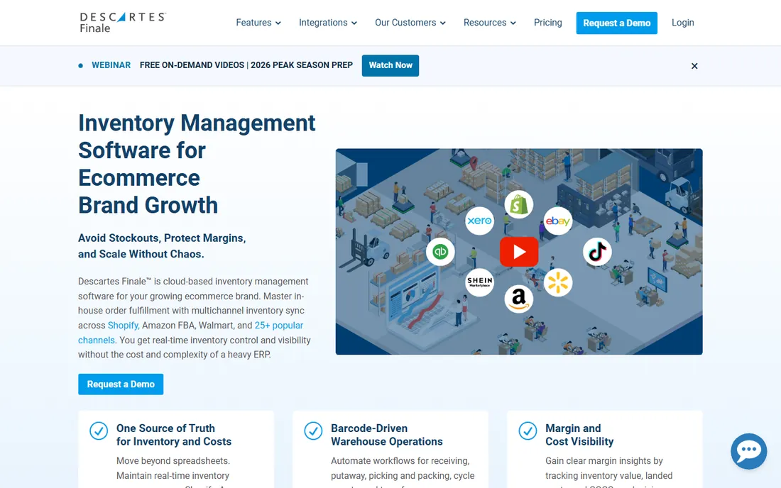 Finale Inventory homepage