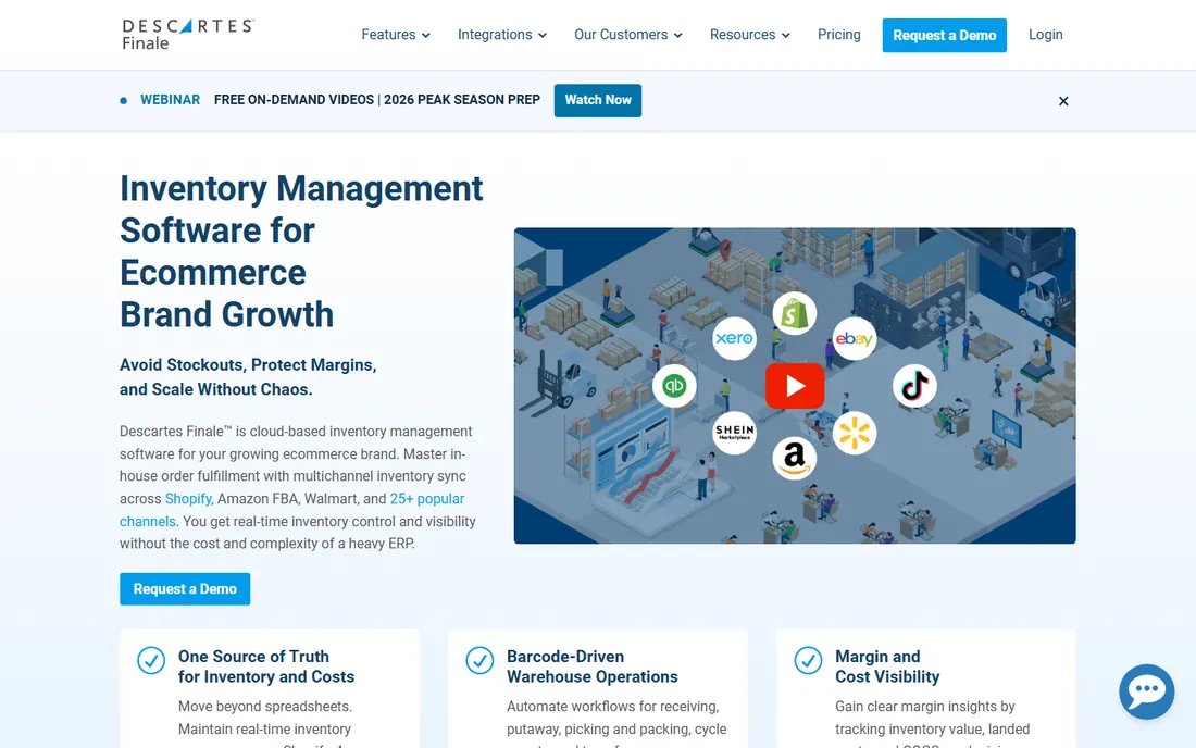 Finale Inventory homepage