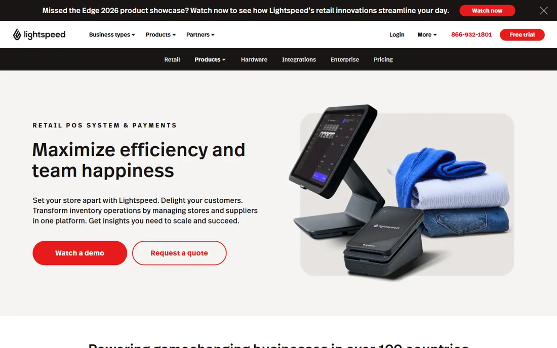 Lightspeed Retail homepage