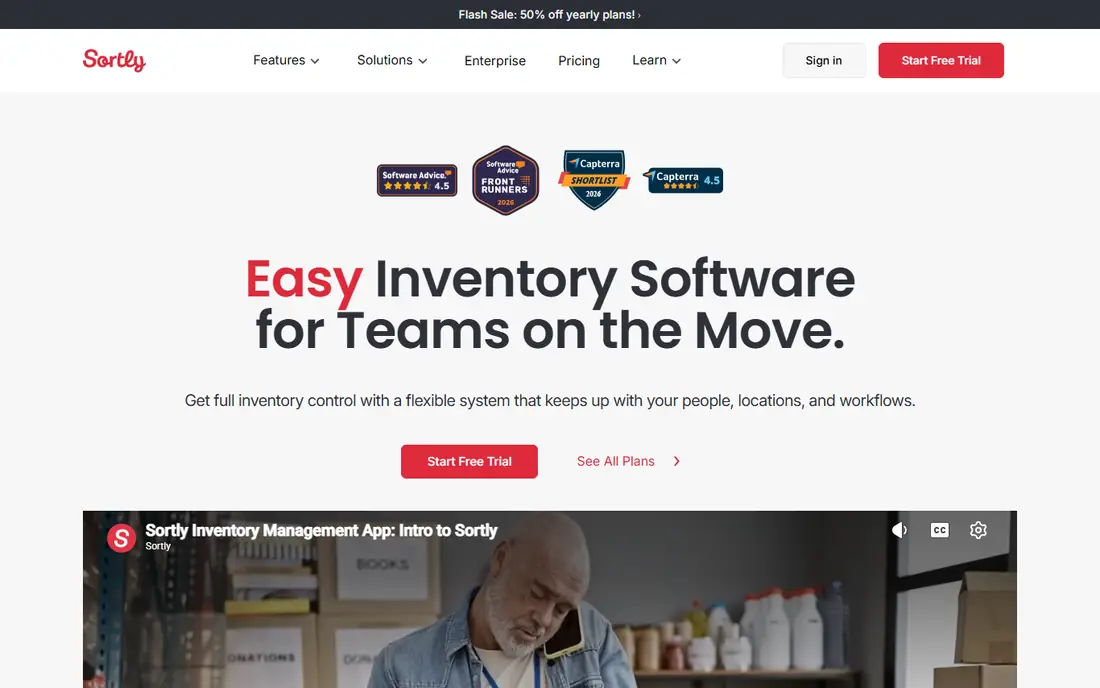 Sortly homepage