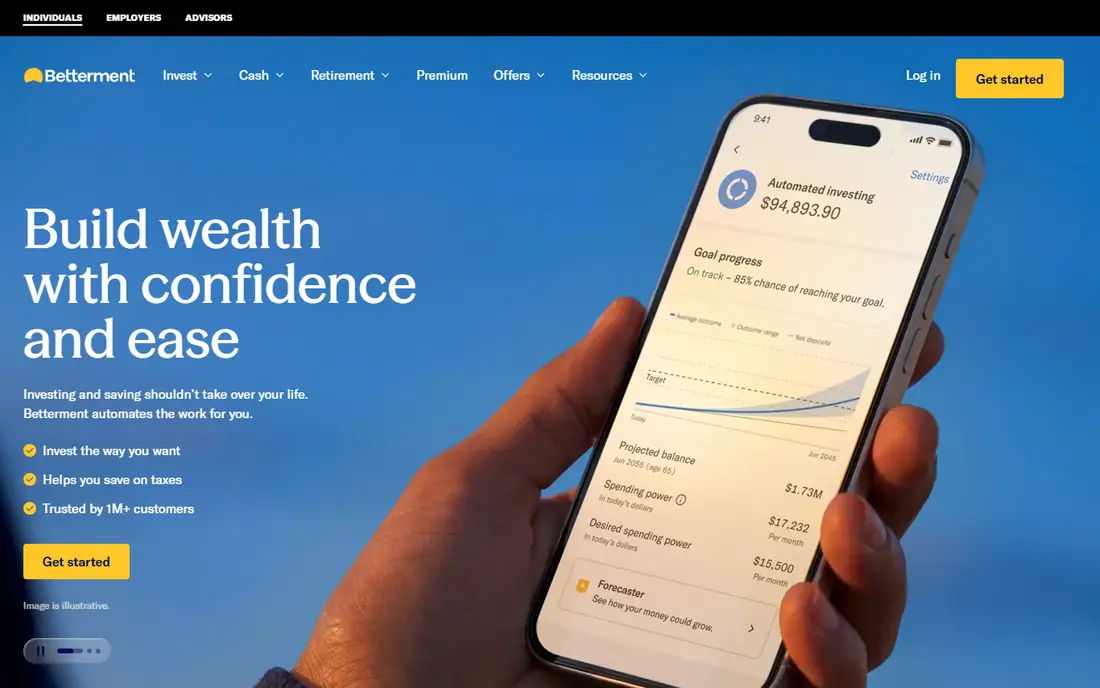 Betterment homepage