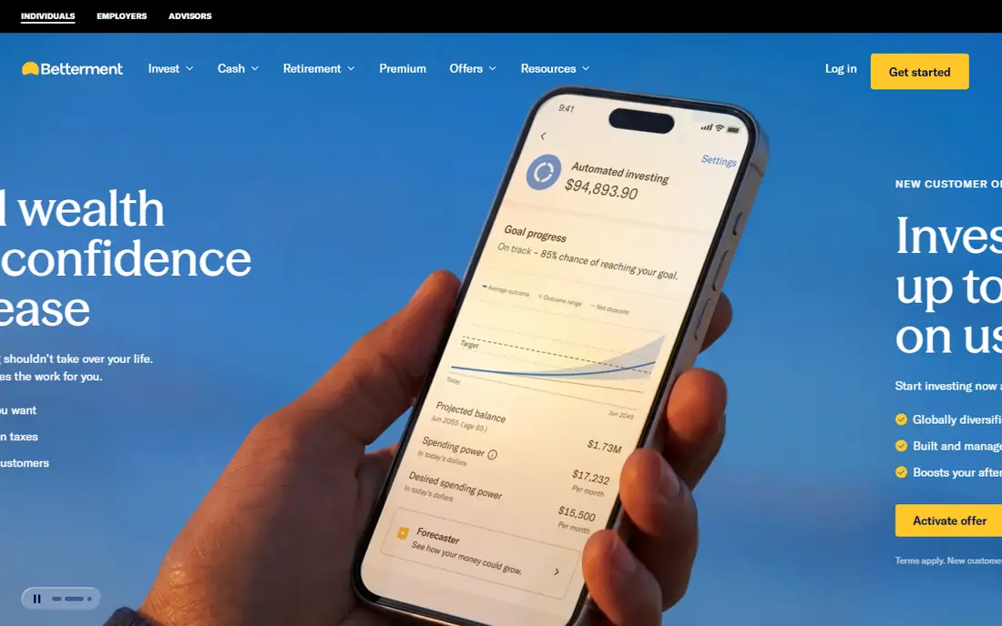 Betterment homepage