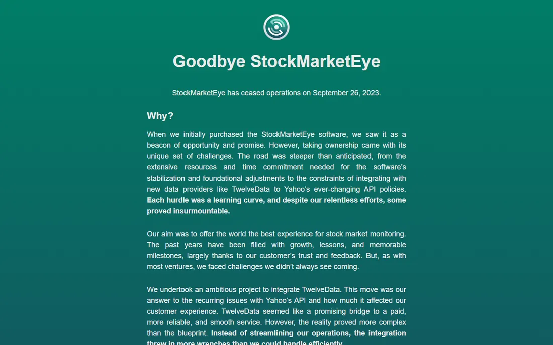 StockMarketEye homepage