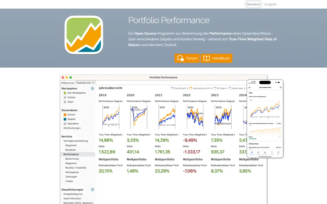 Portfolio Performance homepage