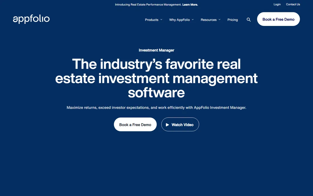 AppFolio Investment Manager homepage