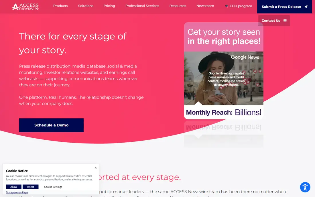 ACCESS Newswire homepage