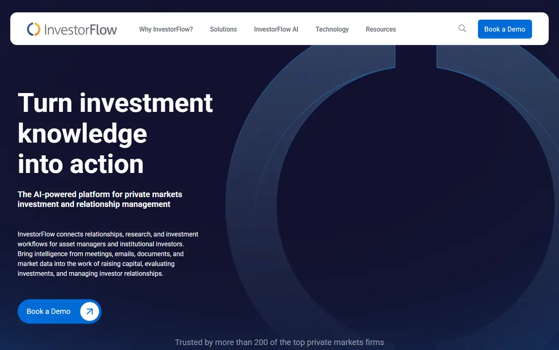 InvestorFlow homepage