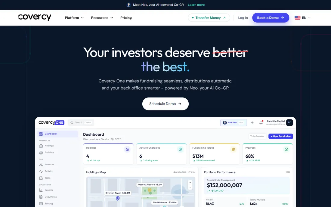 Covercy homepage
