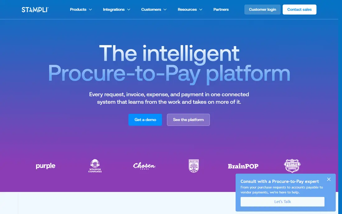 Stampli homepage