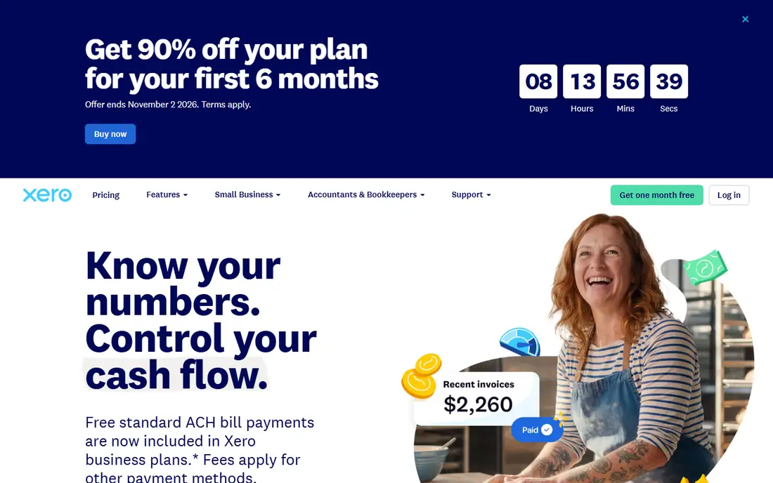 Xero homepage