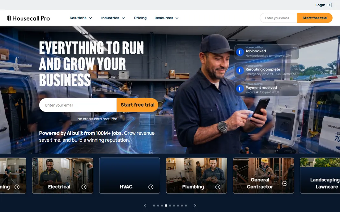 Housecall Pro homepage