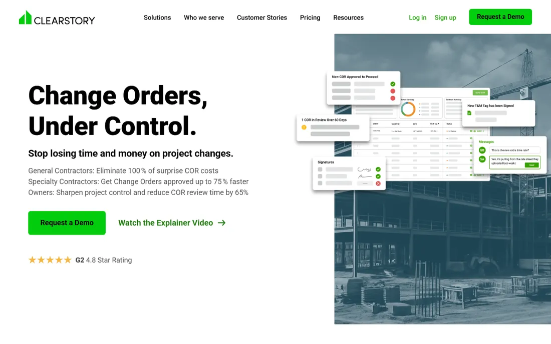 Clearstory homepage
