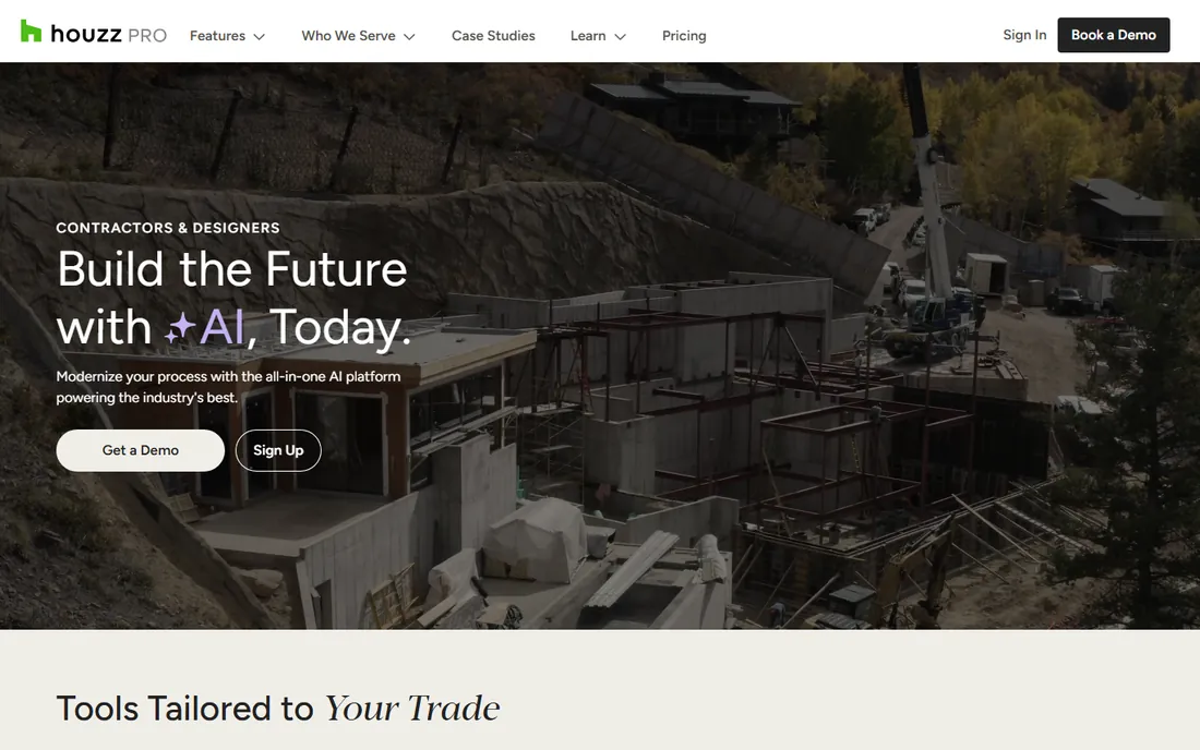 Houzz Pro homepage
