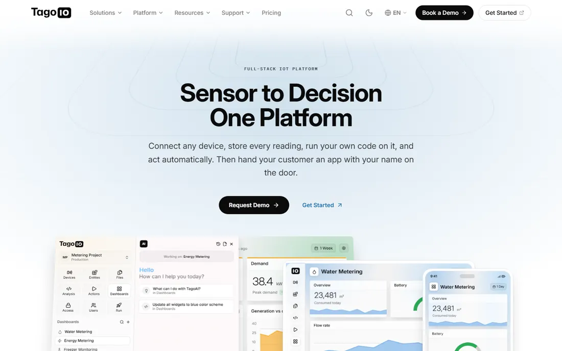 TagoIO homepage