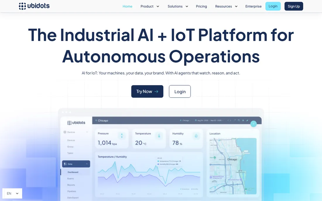 Ubidots homepage