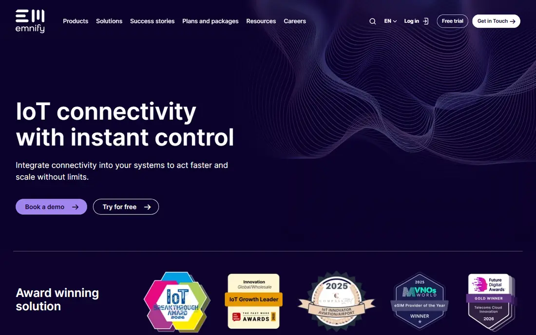 EMnify homepage