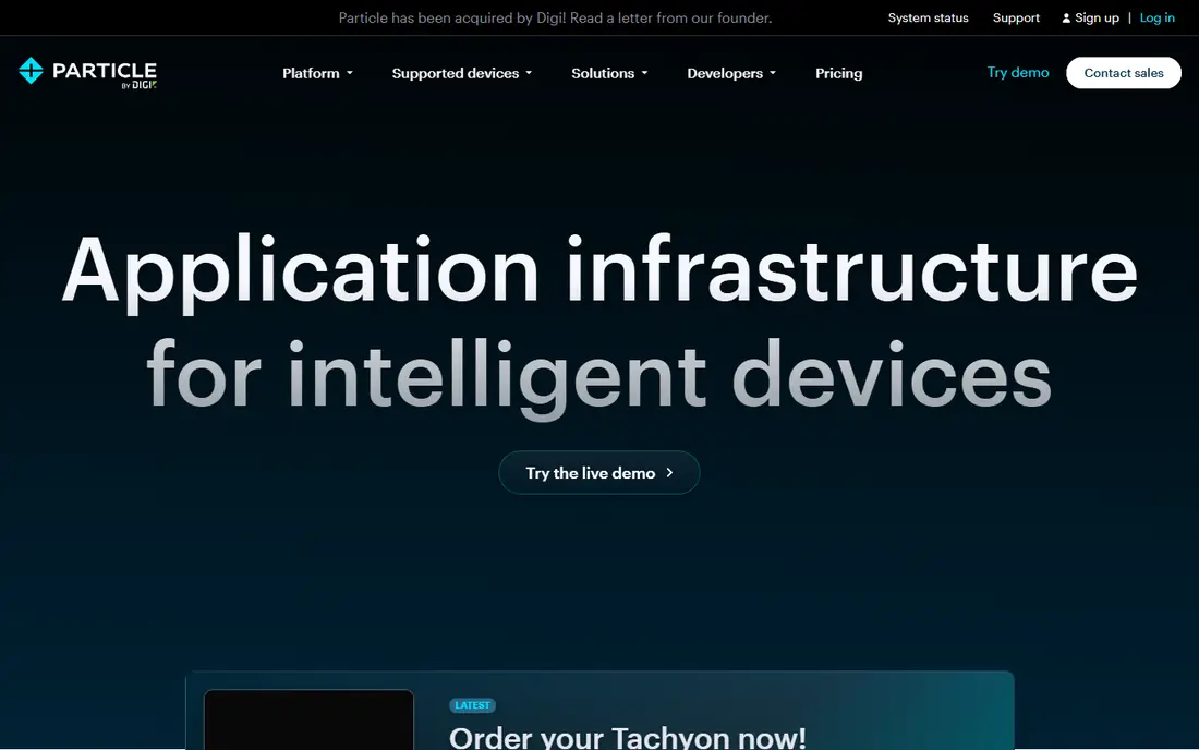 Particle homepage