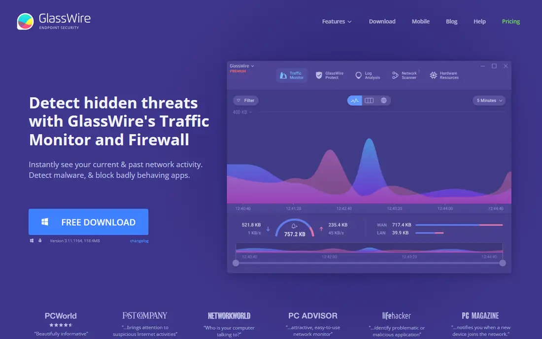GlassWire homepage