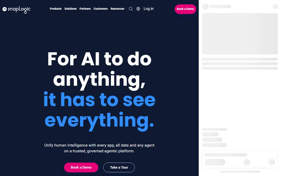 SnapLogic homepage