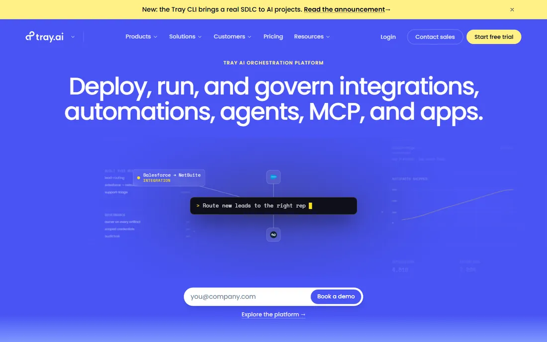 Tray.ai homepage