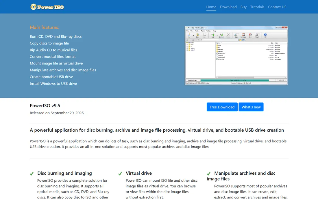 PowerISO homepage