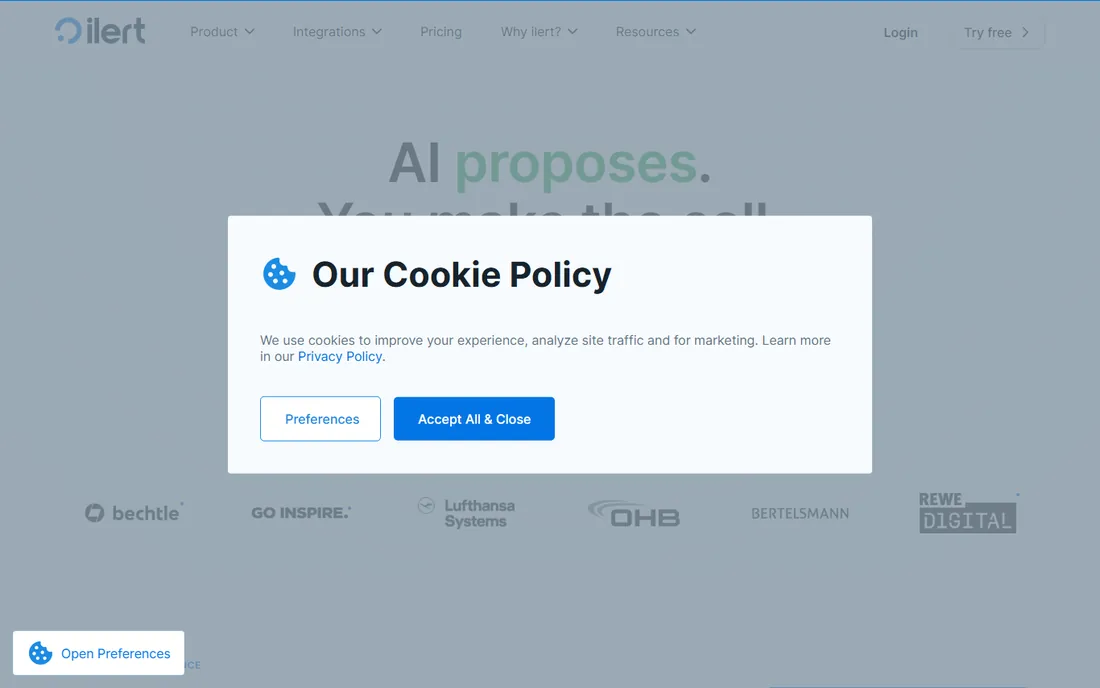 ilert homepage