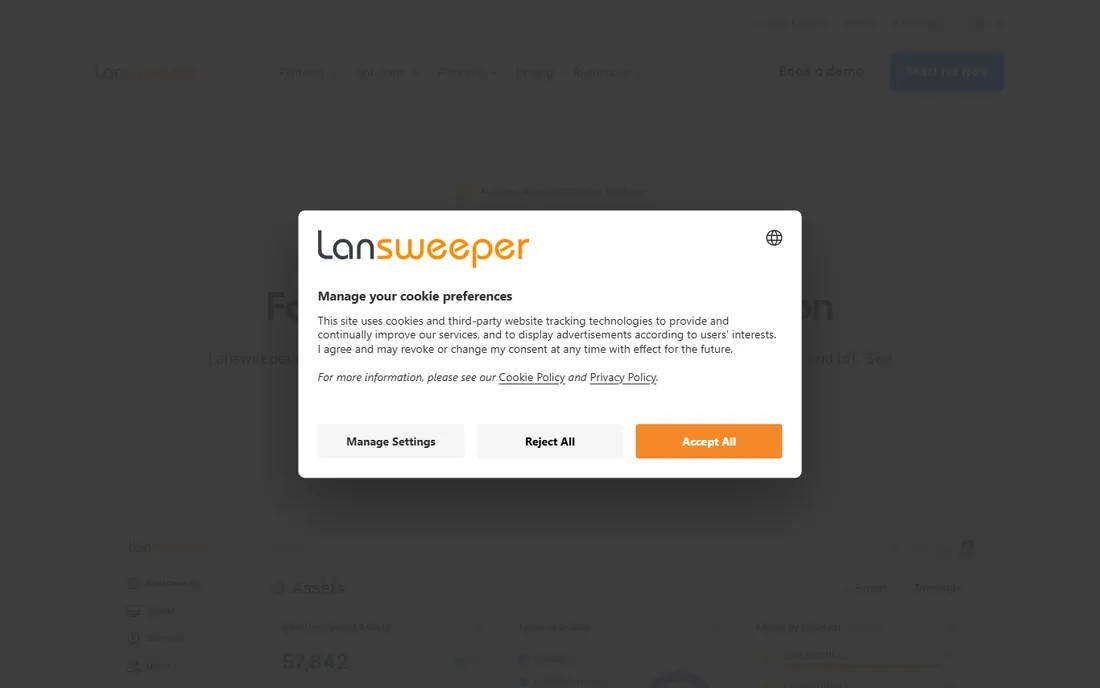 Lansweeper homepage