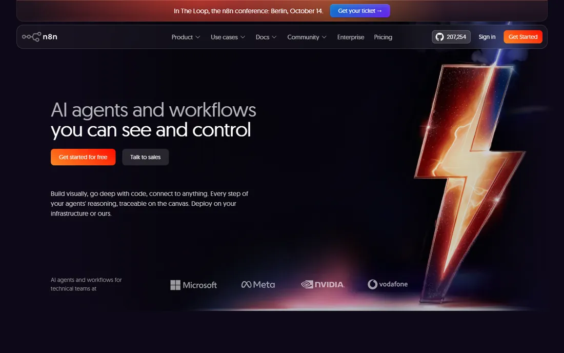 n8n homepage