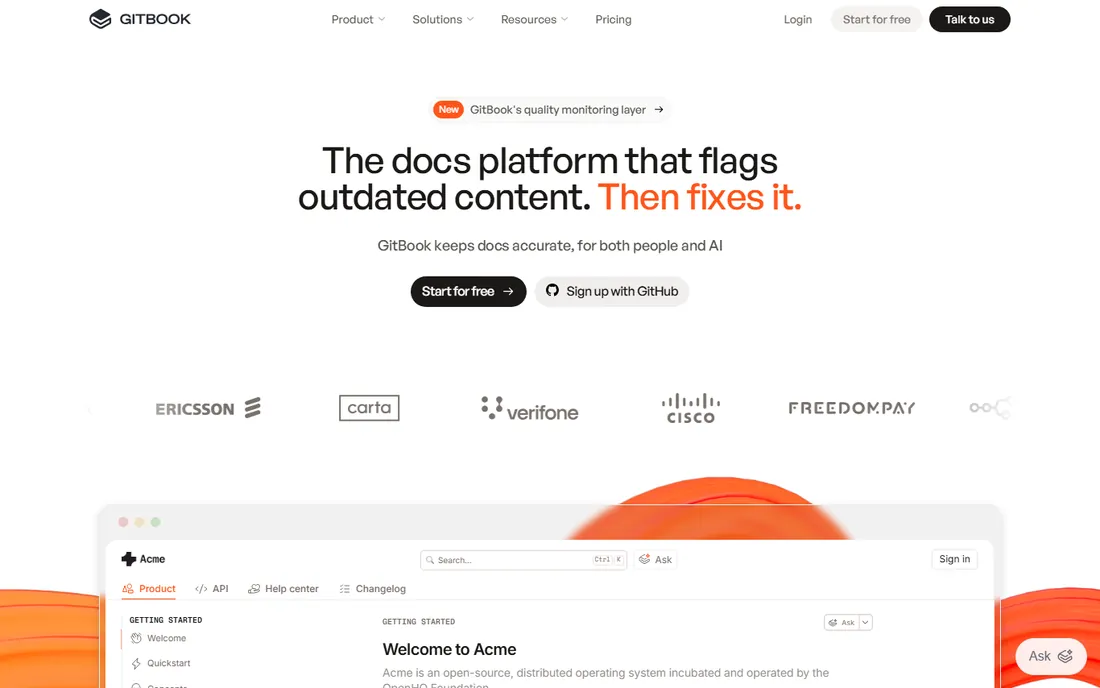 GitBook homepage