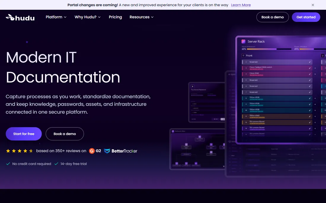 Hudu homepage
