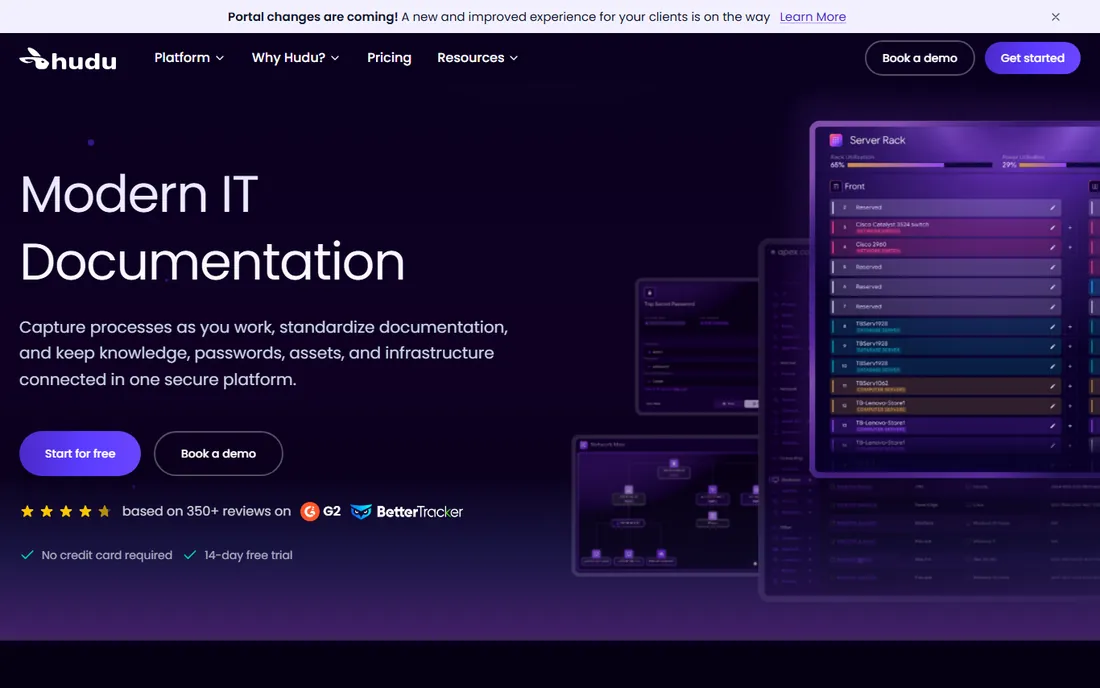 Hudu homepage