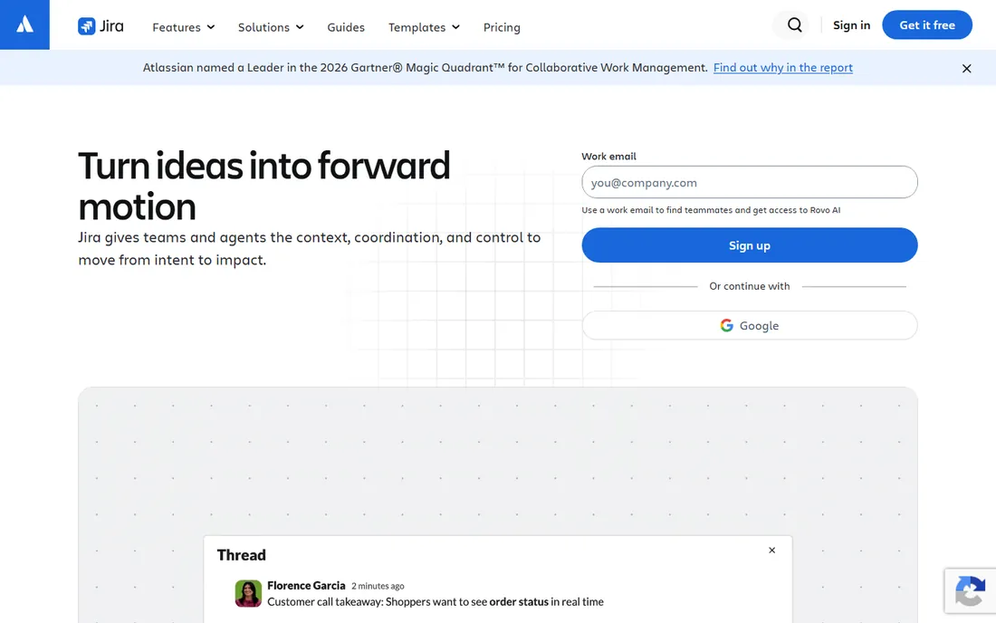 Jira homepage