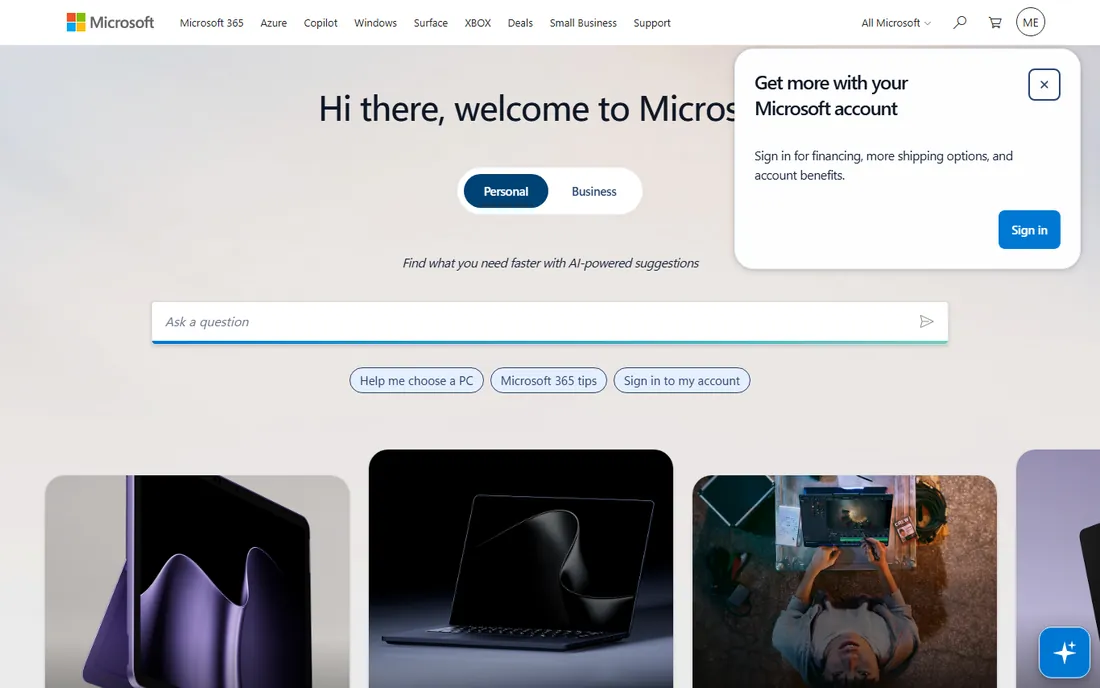 Microsoft Defender homepage