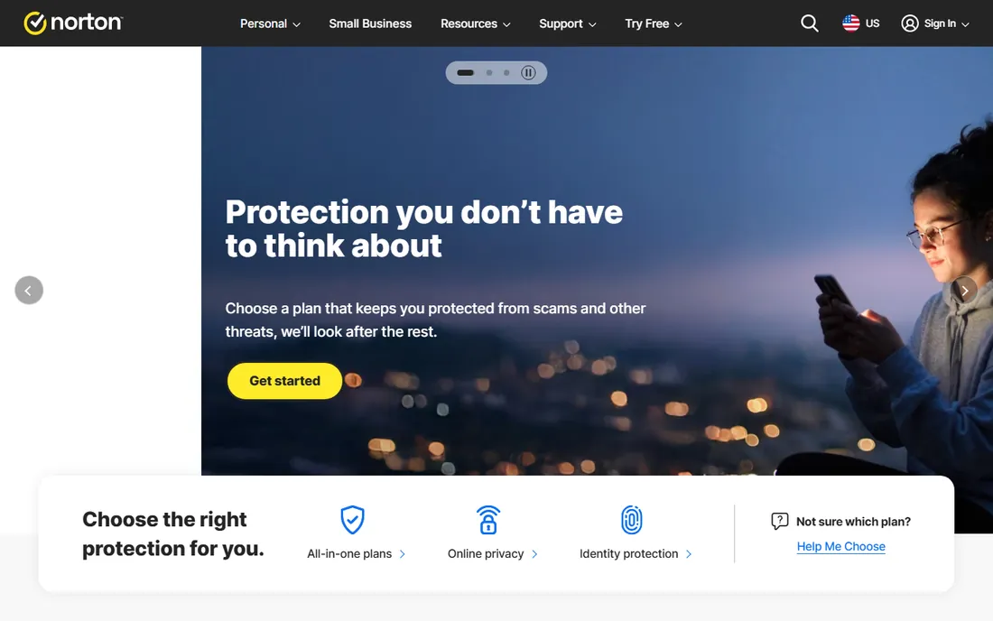 Norton homepage