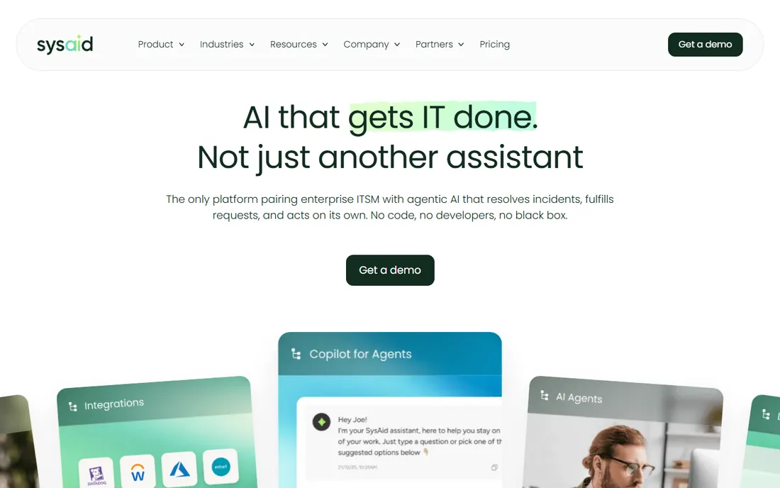 SysAid homepage