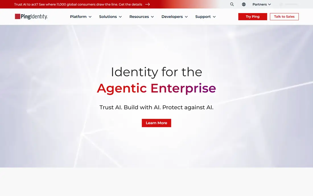 PingOne Protect homepage