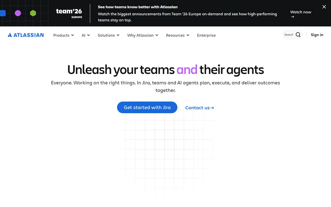 Jira Service Management homepage