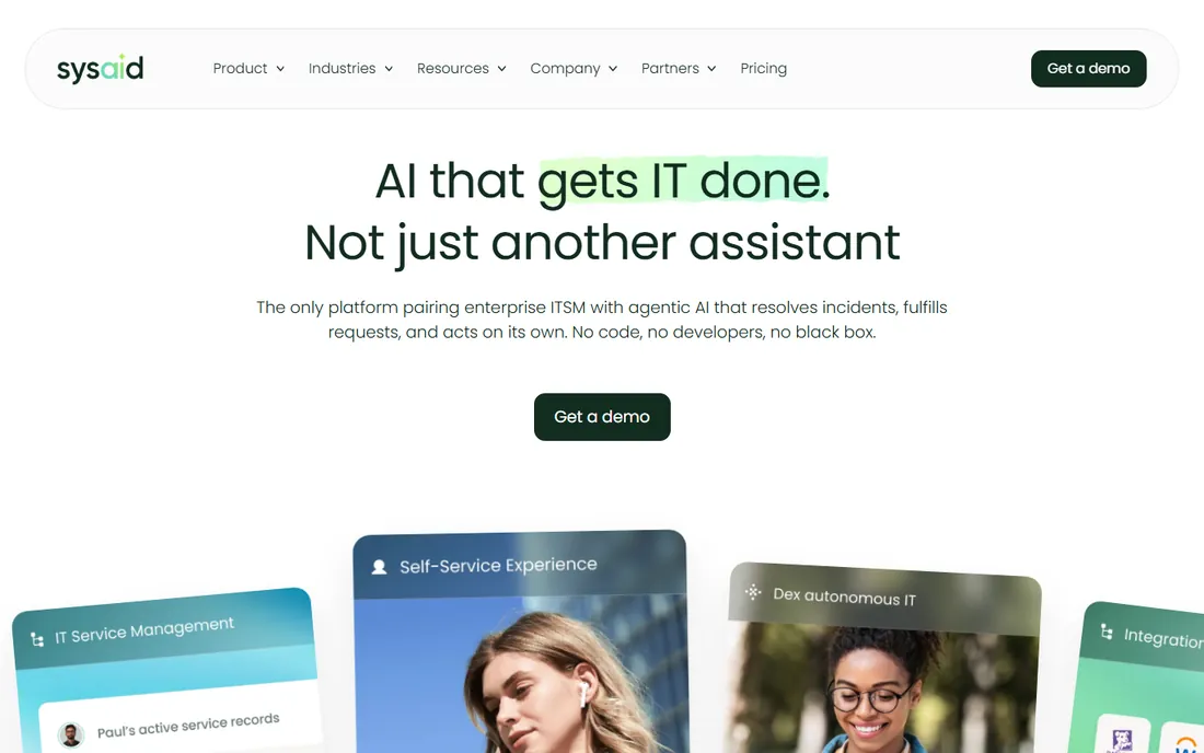 SysAid homepage