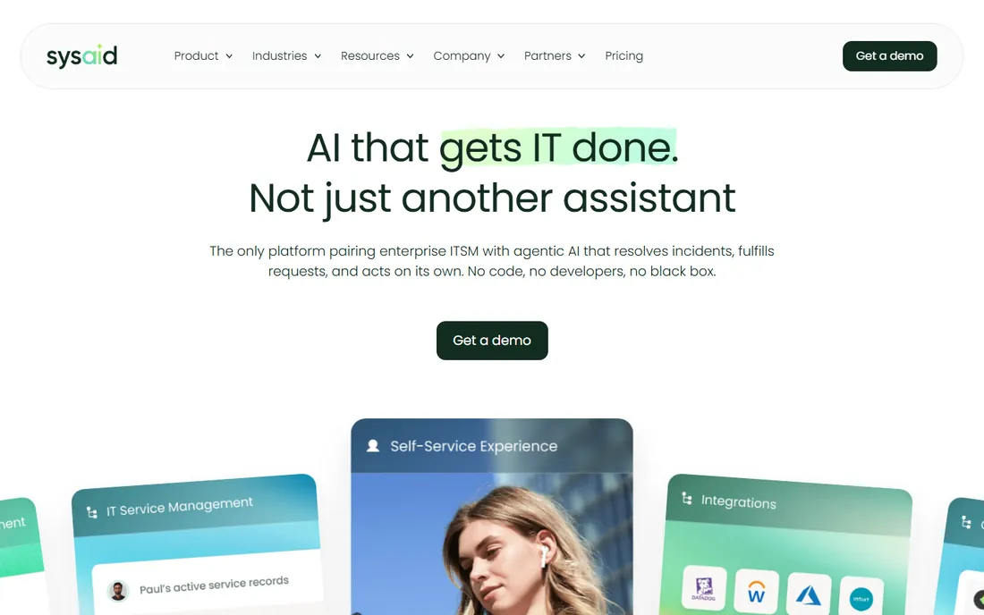 SysAid homepage