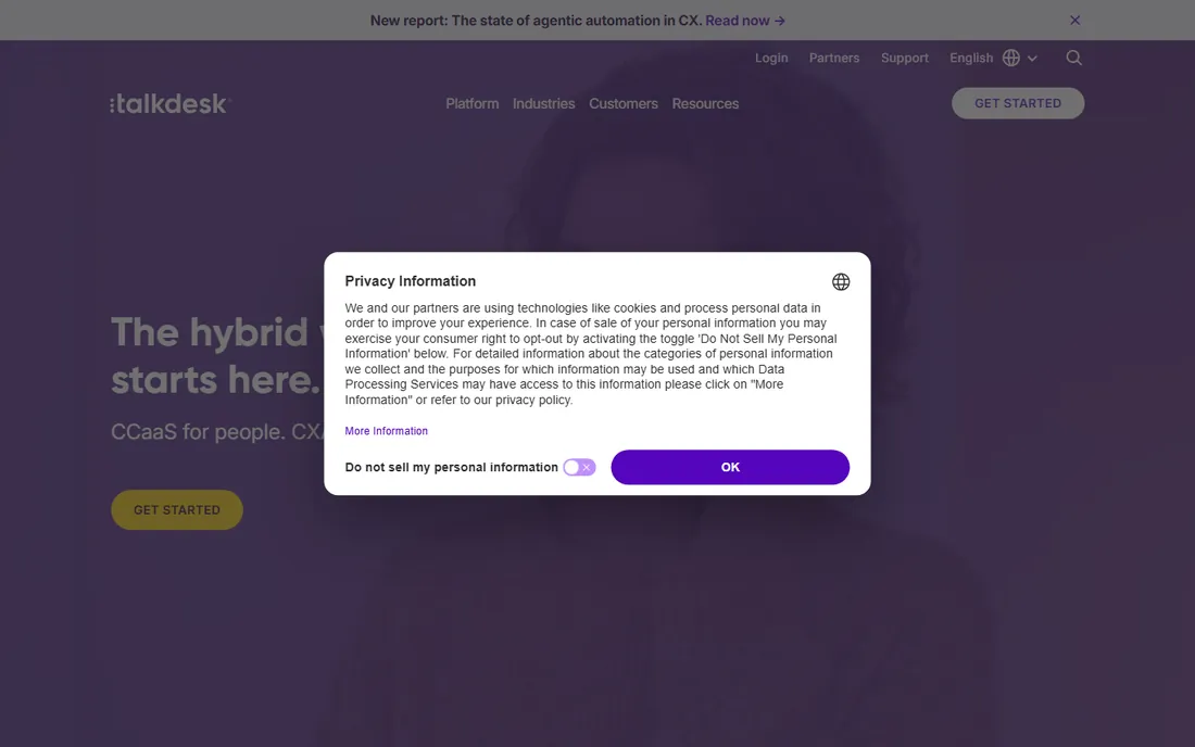 Talkdesk homepage