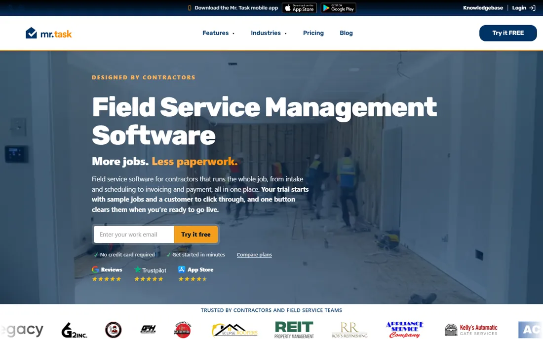 Mr. Task homepage